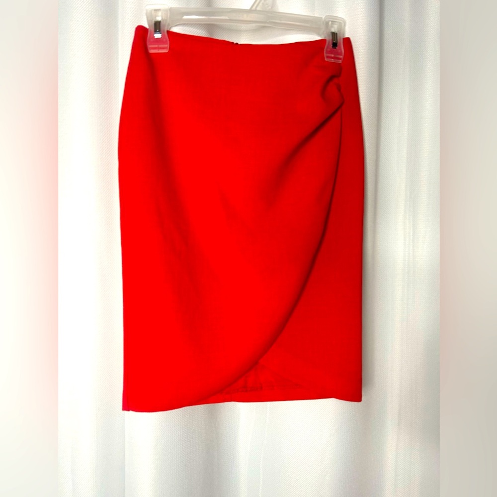 Faux wrap red Tristan mini skirt